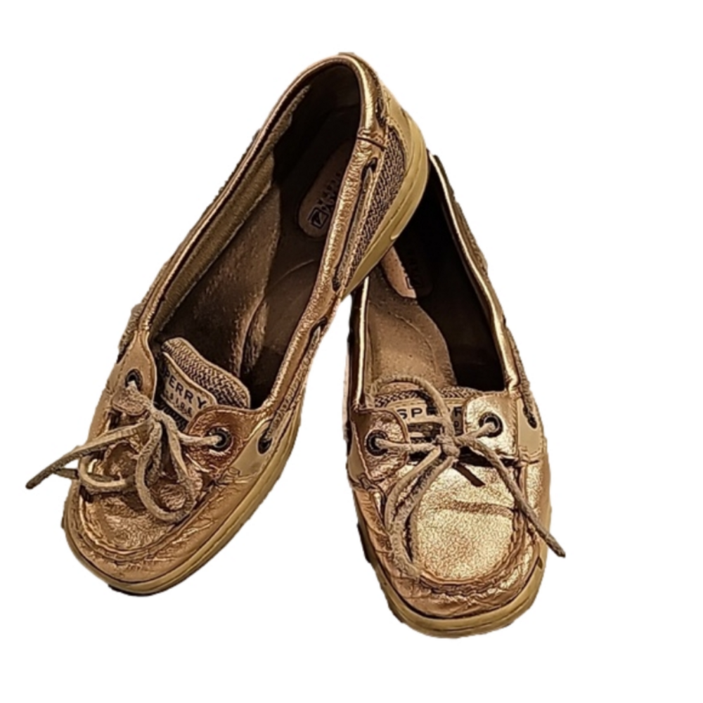 Sperry Top-Sider angelfish rose gold metal 5.5 boat shoes - Picture 1 of 8